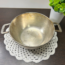 Кастрюля с ручками из нейзильбера (мнц) с серебрением. з-д Кольчугино, маркировка. Картинка 1